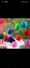 Honeycomb balls, pies, decorative hanging ornaments, paper handicrafts Specification image